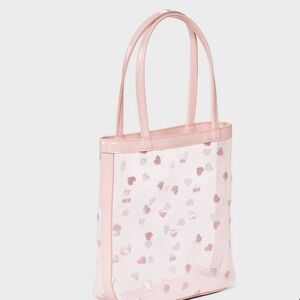 Elegant Pink Heart Pattern Tote Bag